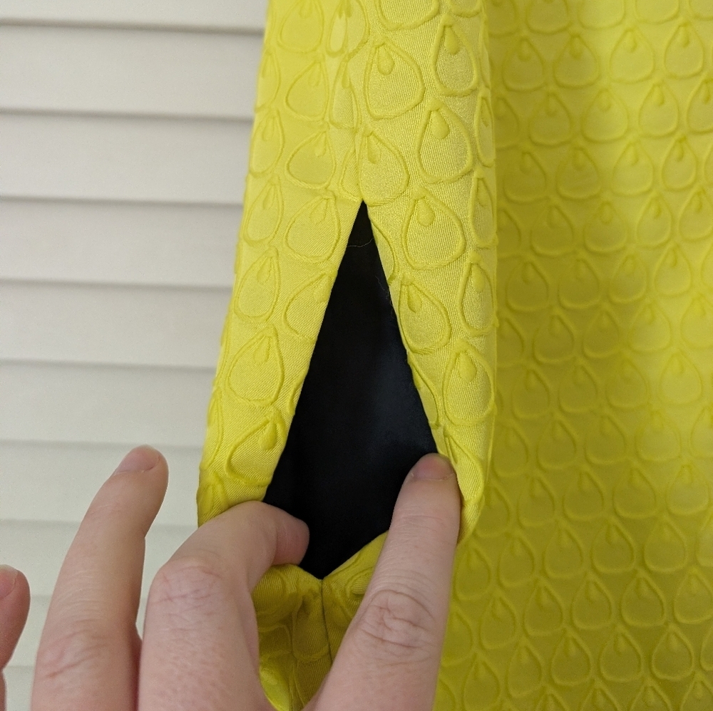 Asos Bright Yellow Textured Print Mini Dress - Picture 7 of 9